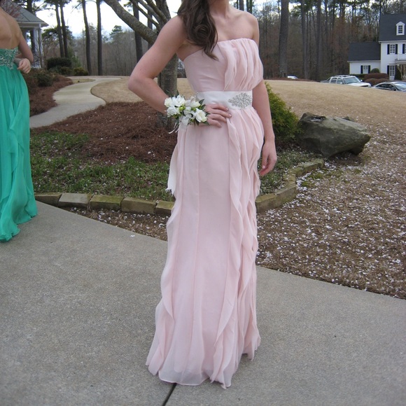 White by Vera Wang Strapless Ruffle Dress - Picture 2 of 5